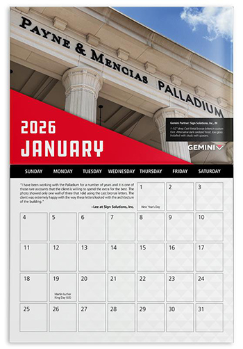 Gemini Wall Calendar