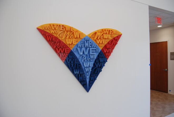 3D acrylic letters on an interior commercial sign