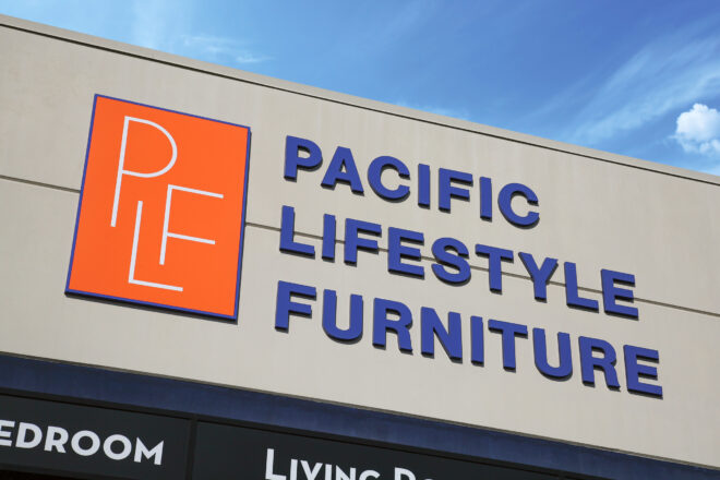 Pacific Lifestyle Furniture sign