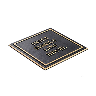 Inset Single Line Bevel* plaque option sample