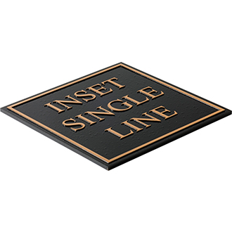 Inset Single Line plaque option sample