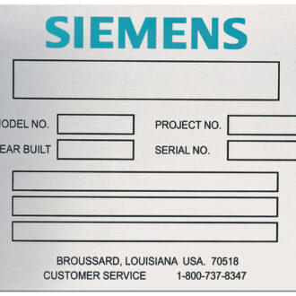 Siemens commercial plate