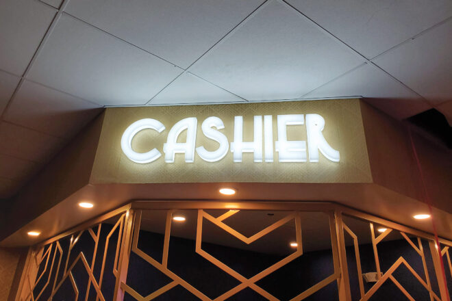 Cashier sign