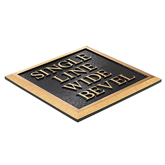 Single Line Wide Bevel* plaque option sample