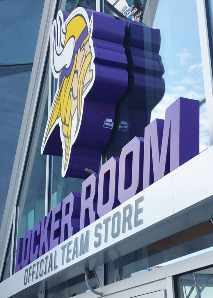 Vikings stadium outdoor signage